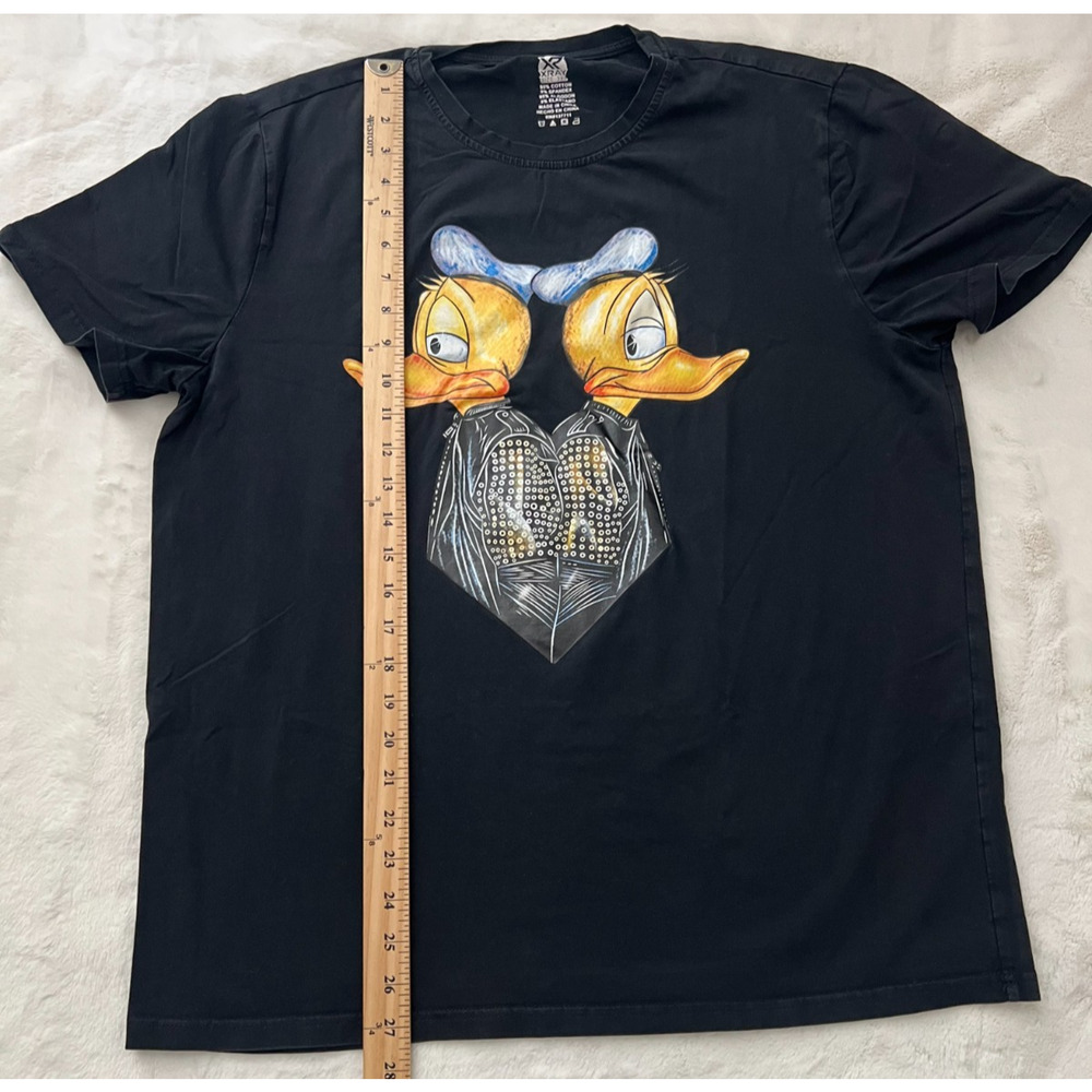 Xray Donald Duck Daisy Duck Graphic T Shirt Mens 3XL Artwork Black Tee Rare - Picture 2 of 6